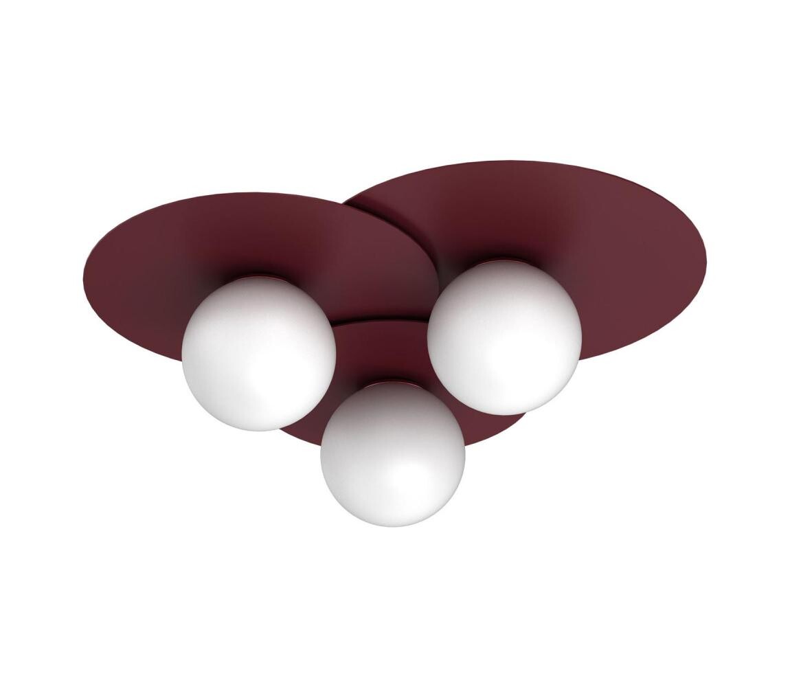 Stropní svítidlo FLAT 3xE27/15W/230V 55x60 cm burgundy 9558A