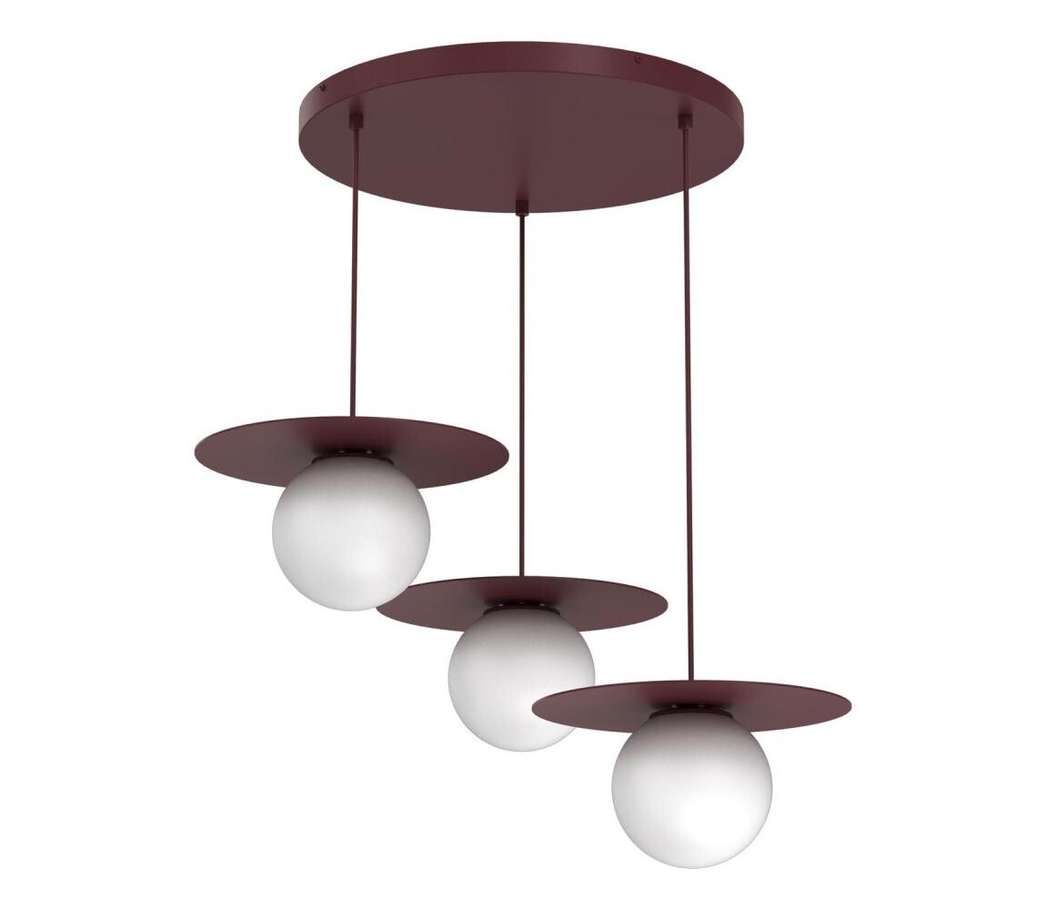 Lustr na lanku FLAT 3xE27/15W/230V burgundy 9561A