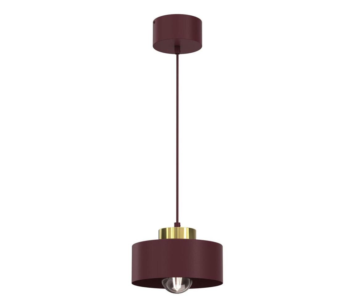 Lustr na lanku MARTI 1xE27/15W/230V burgundy/zlatá 9701A