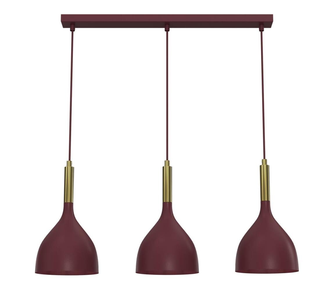 Lustr na lanku NOAK 3xE27/15W/230V burgundy 7267A