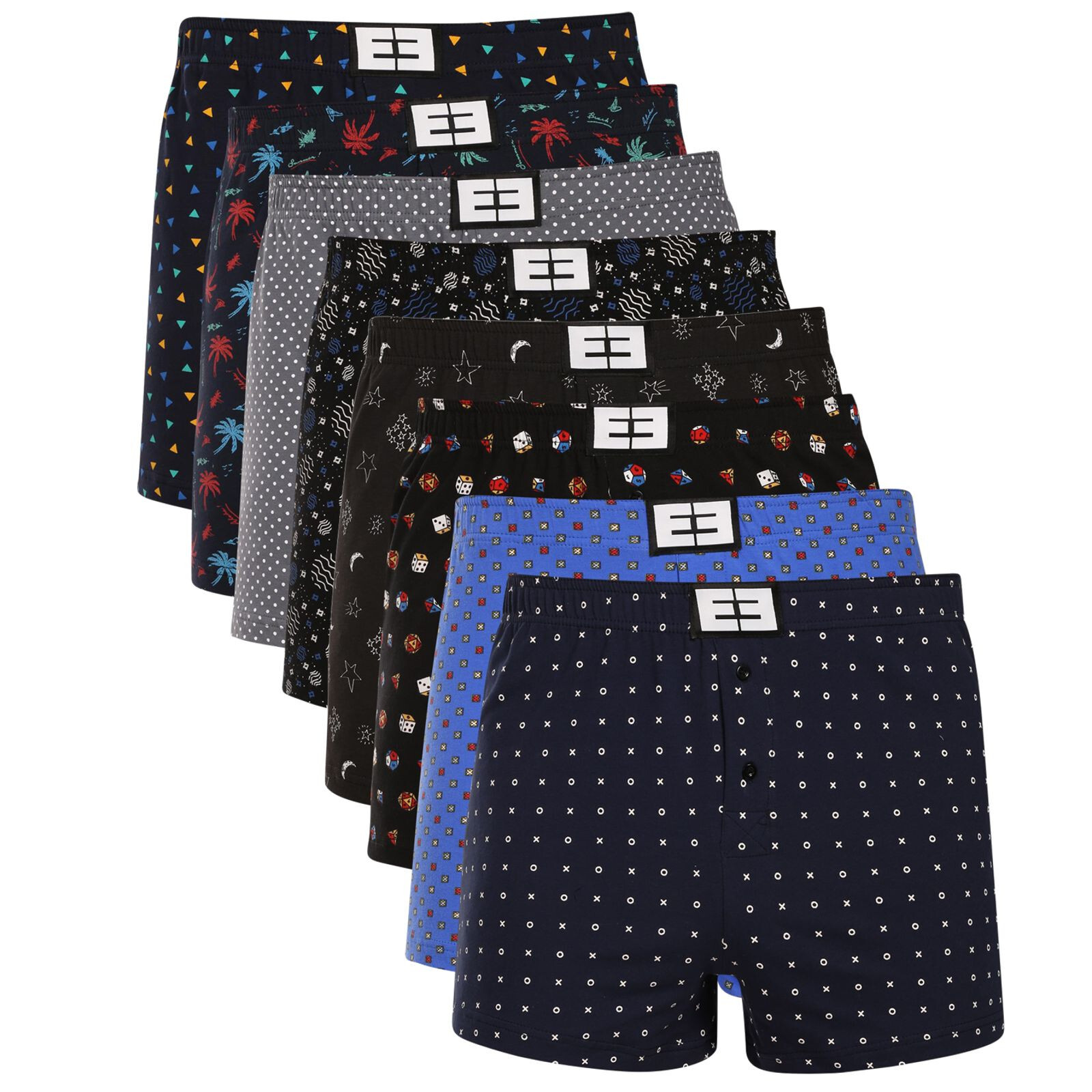 8PACK pánské trenky Nedeto vícebarevné (8NTV01) M, trenýrky