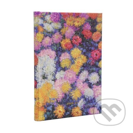 Paperblanks - 18-mesačný týždenný diár Monet’s Chrysanthemums 2026/2027 (horizontálny) - Paperblanks