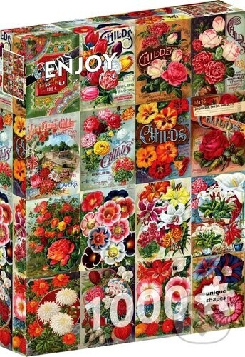 Puzzle Vintage katalog květinových semen (1000 dílků) - Enjoy