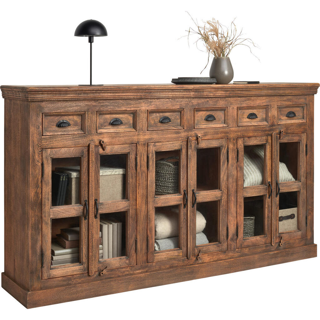 Ambia Home ŠIROKÁ KOMODA, mangové dřevo, hnědá, 210/120/45 cm