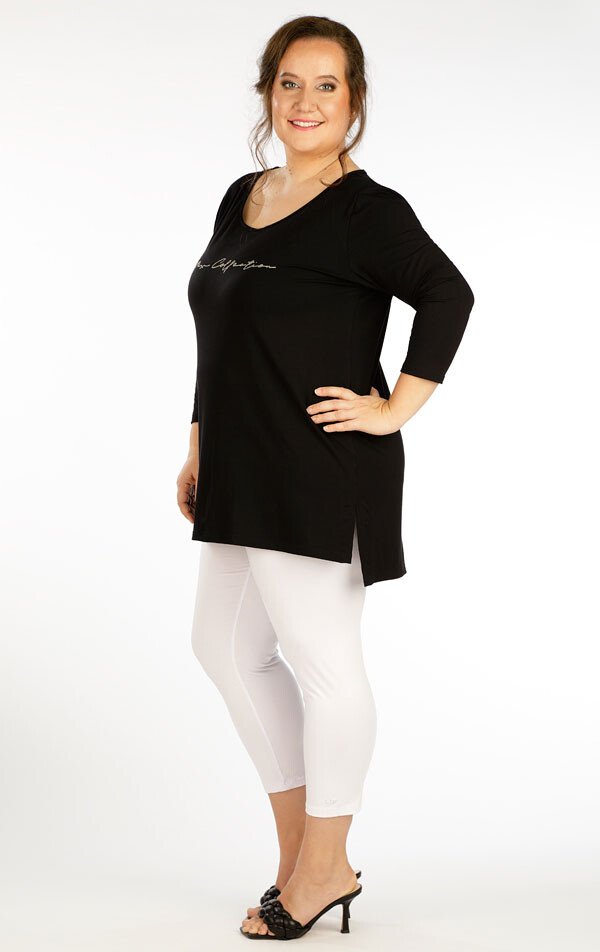 Dámské 7/8 legíny pro plnoštíhlé plus size 5g178 bílá litex xxl