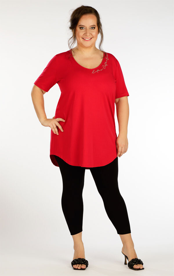 Dámské 7/8 legíny pro plnoštíhlé plus size 5g182 černá litex xl
