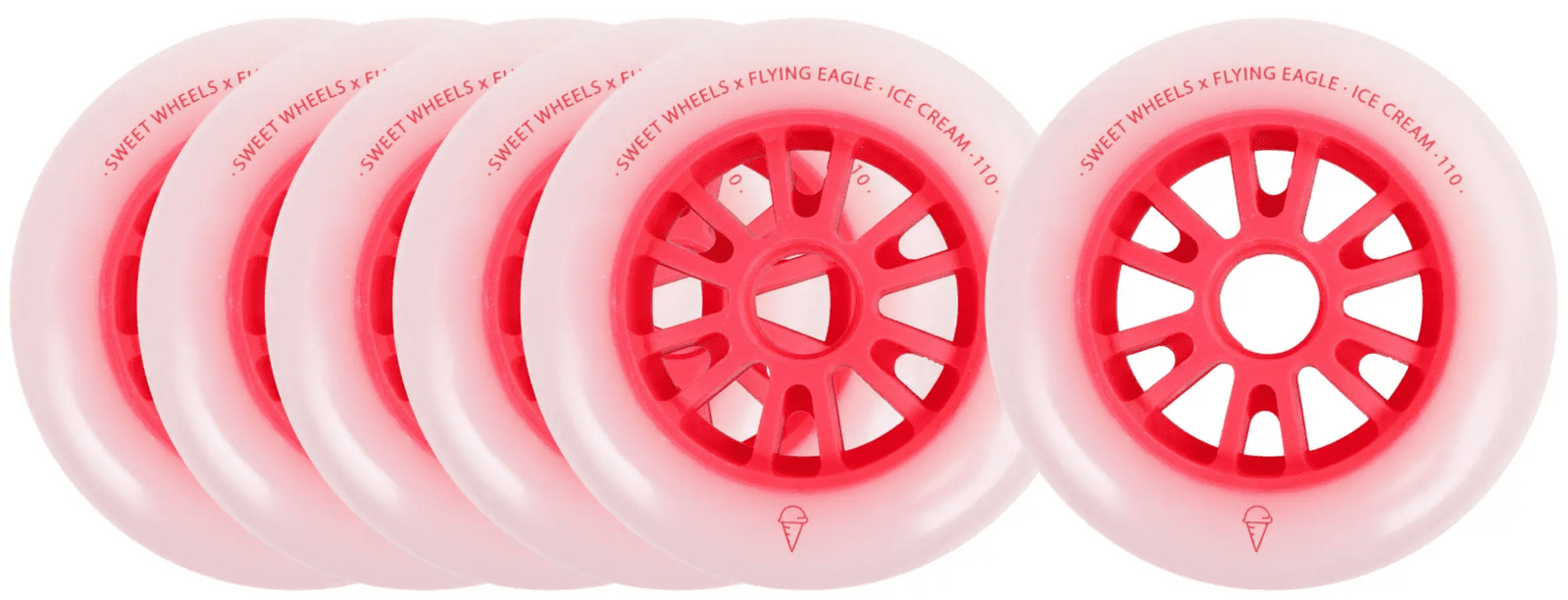 FlyingEagle - Ice Cream Speed 110mm Red - sada 8 inline koleček