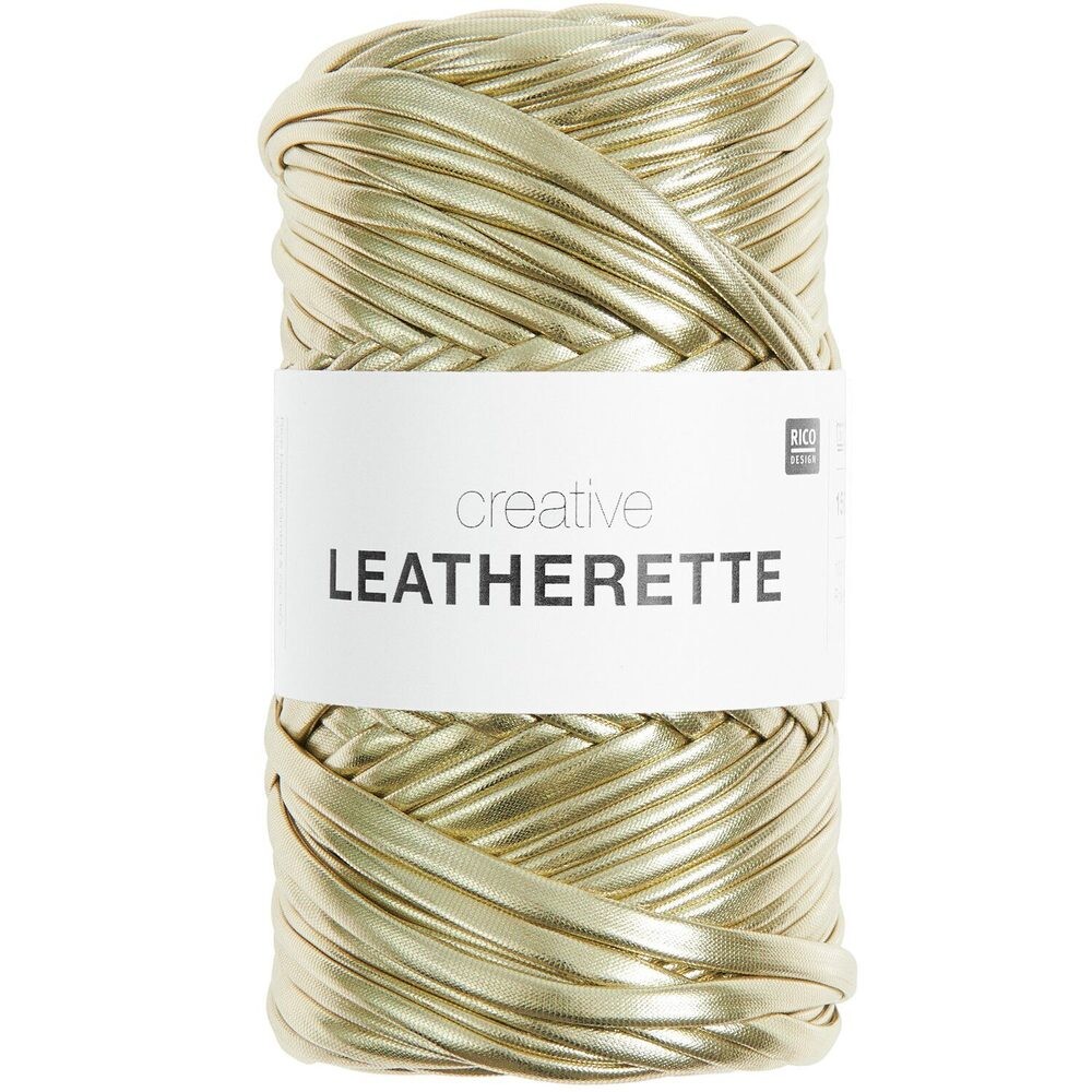 Rico design háčkovací příze imitující kůži Creative Leatherette zlatá - 1 ks