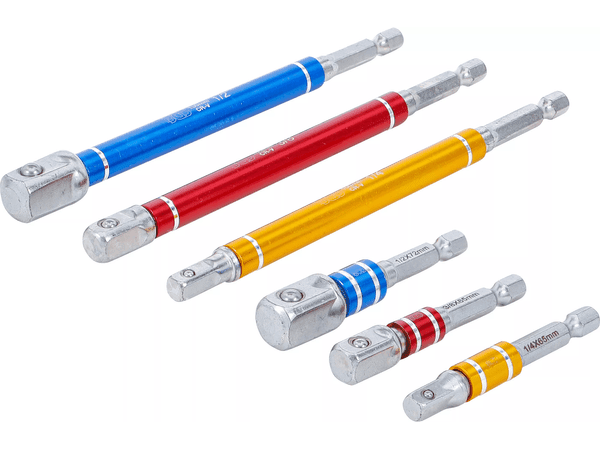 BGS Technic BGS 74424 Sada adaptérů pro vrtačky BGS 74424 barevné, vnější šestihran 6,3 mm