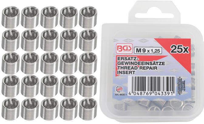 BGS technic vložky náhradní M9 x 1,25; 25 ks (BGS109435-1)