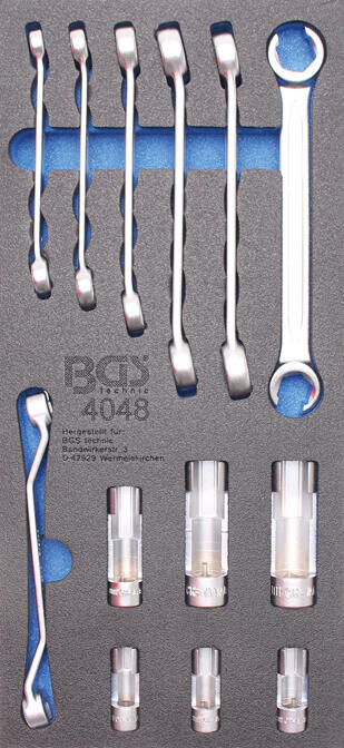 BGS technic Nářaďový modul 1/3 - BGS104048 Otevřené očkové klíče a nástrčné hlavice 3/8