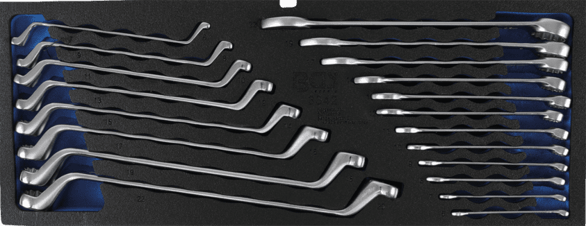 BGS technic Nářaďový modul - BGS103342 Oboustranné očkové a očkoploché klíče 20dílná 6x7 až 20x22 mm.