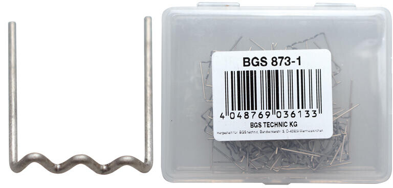 BGS technic U-profil spony, zahnuté, náhradní, balení 100ks; 0,6mm (BGS100873-1)