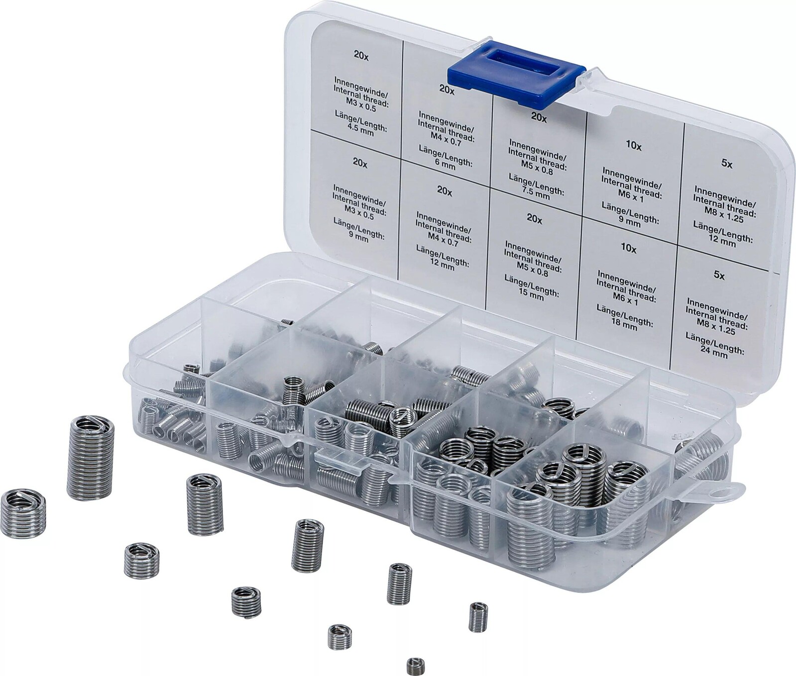 BGS technic Závitové vložky pro opravu závitů BGS1074506 - nerezové (Sada 150 ks) (BGS1074506)