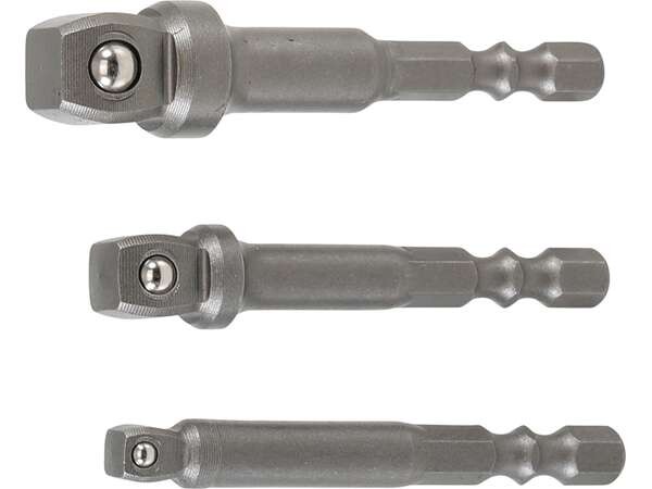 BGS technic Sada sklopných adaptérů pro vrtačky pohon vnější šestihran 6,3 mm (1/4