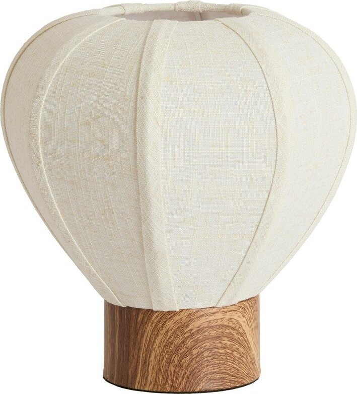 Krémová kovová stolní lampa s textilním stínidlem (výška 23,5 cm) Kyzo – Light & Living
