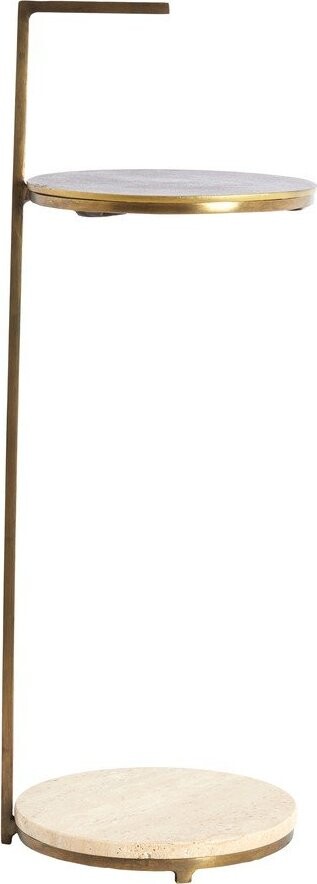 Kulatý odkládací stolek s deskou z kamene ø 26 cm Leda – Light & Living