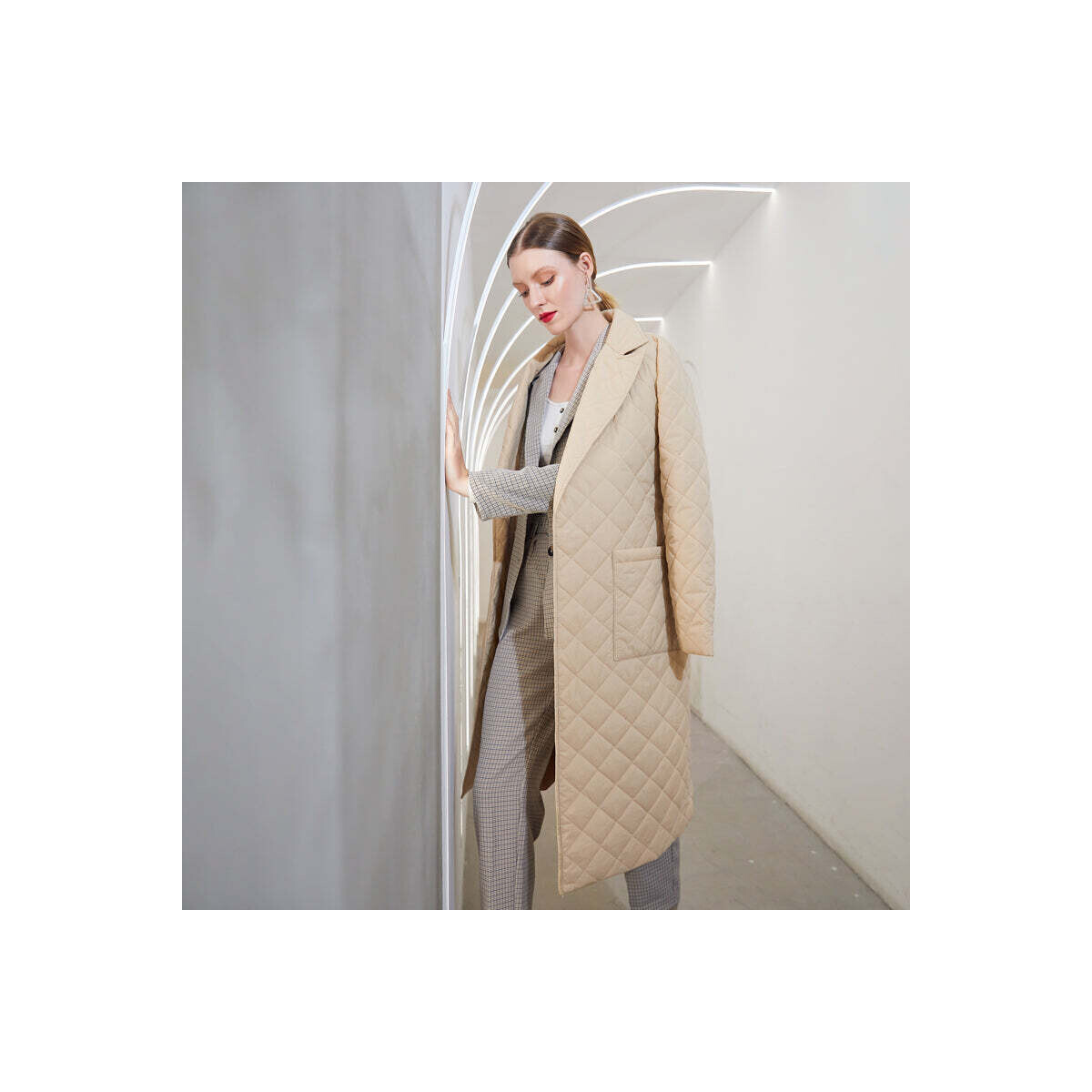 Wayfarer  Dámský kabát crombie coat Priscilla béžová  Béžová
