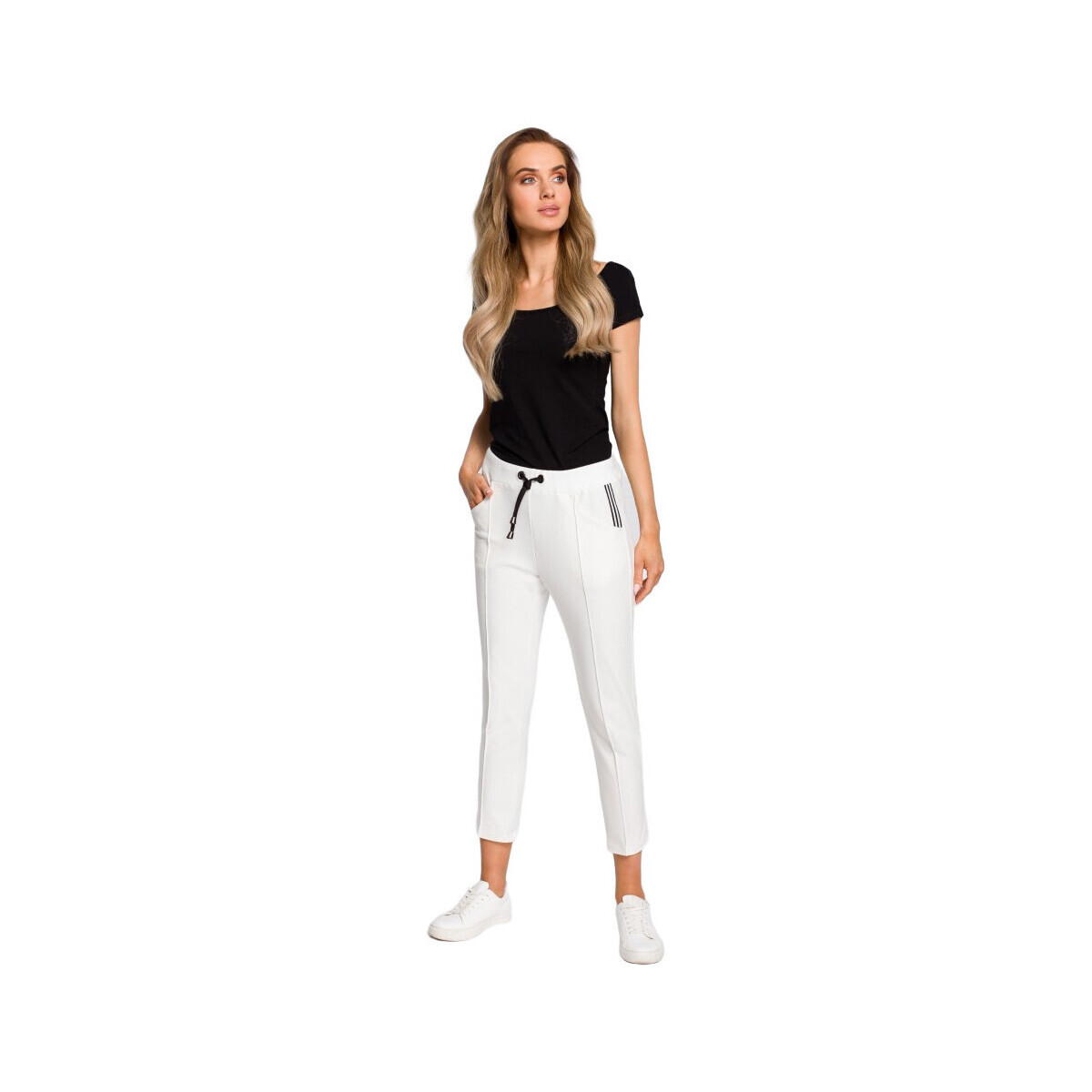 Made Of Emotion  Dámské kalhoty joggers Gyurmey M411 ecru  Bílá