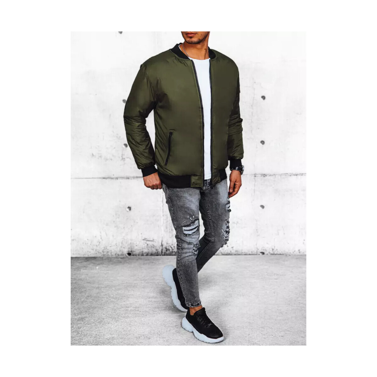 D Street  Pánský bomber Laulaine zelená  Khaki