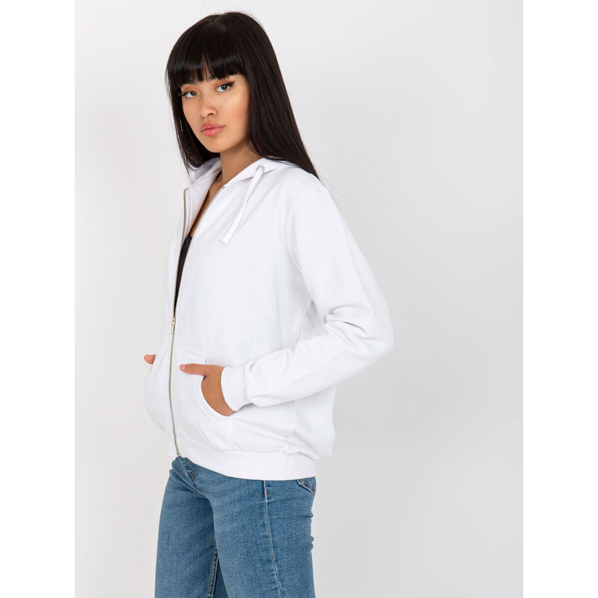 Basic Feel Good  Dámská mikina na zip Galert bílá  Bílá