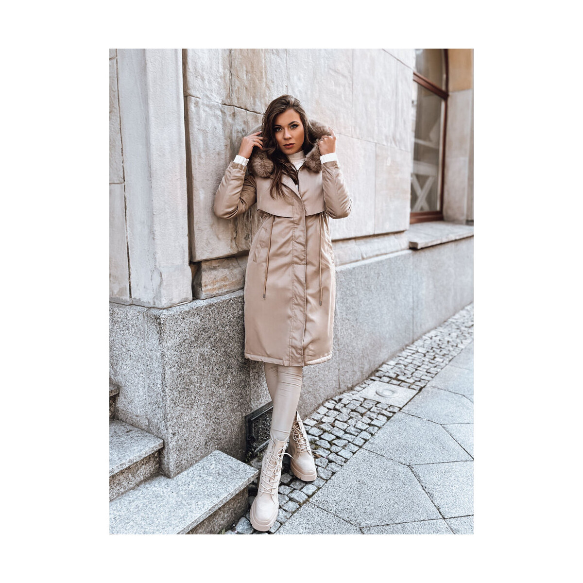 D Street Dámská parka Luster béžová Béžová