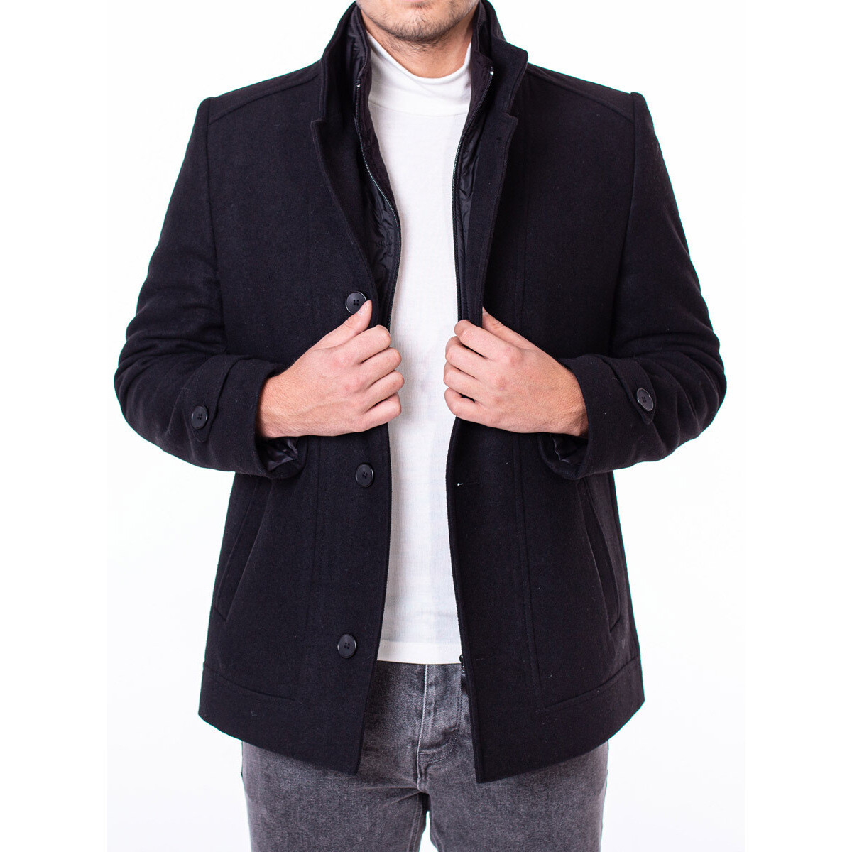 Zapana  Pánský kabát car coat Marsh černá  Černá