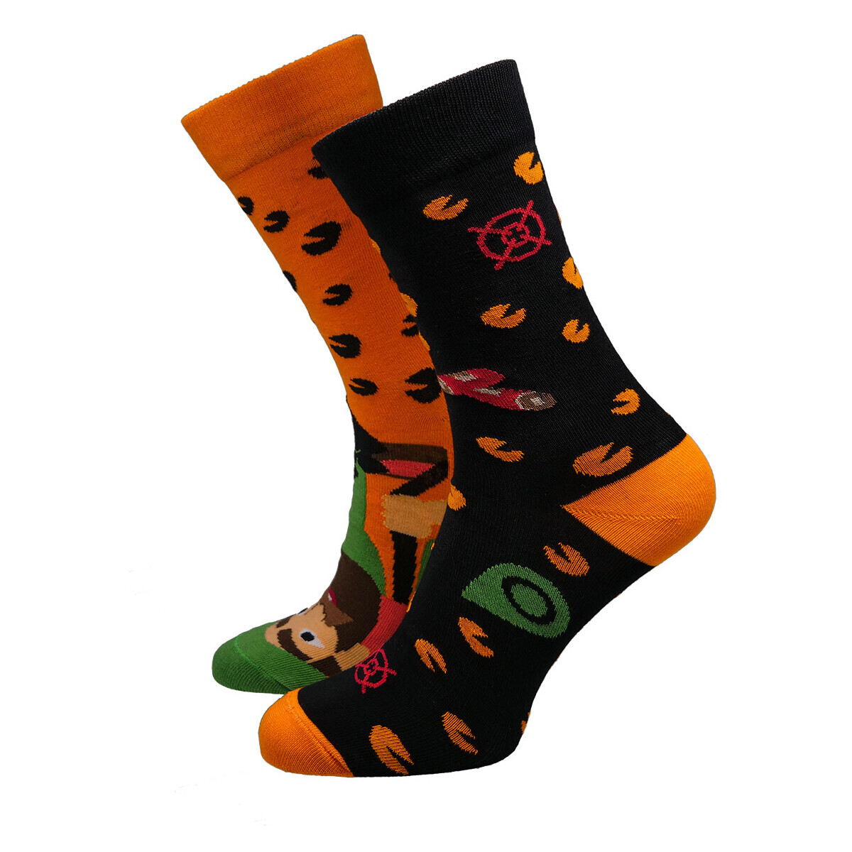 Hesty Socks  Veselé ponožky hunter černo-oranžová  ruznobarevne