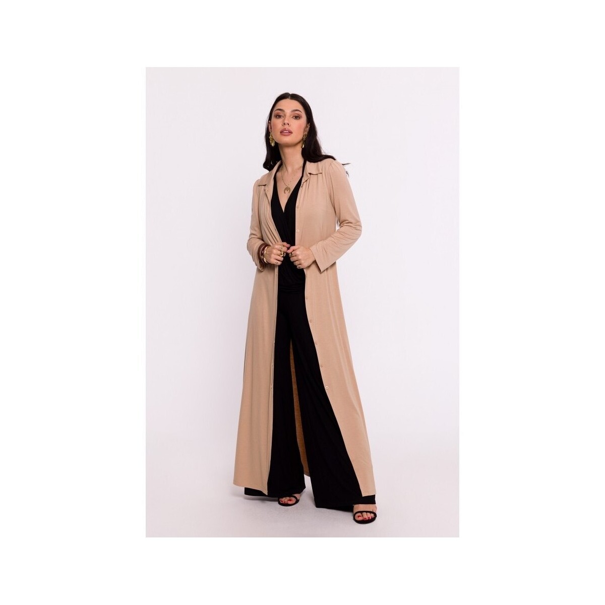 Bewear  Dámské maxi šaty Drux B285 cappuccino  Béžová