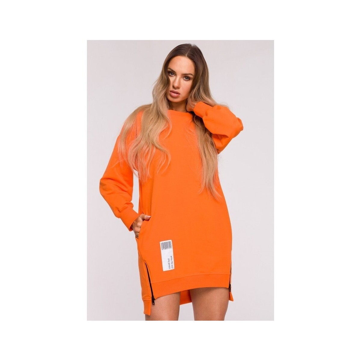 Made Of Emotion  Dámská dlouhá mikina Thronixie M676 oranžová  Oranžová