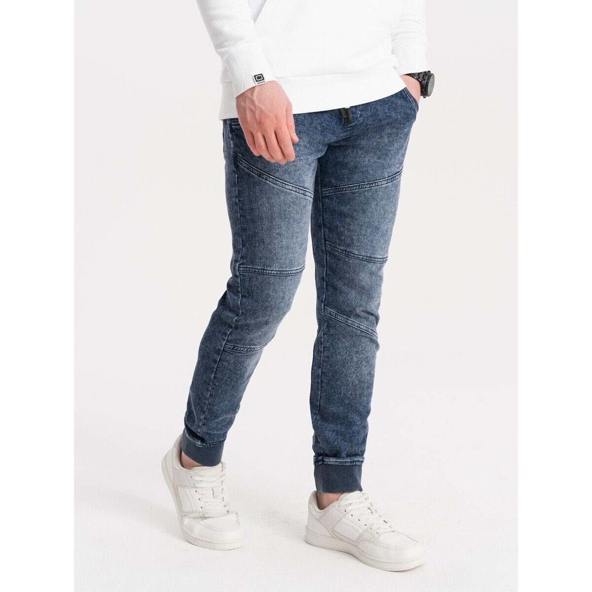 Ombre  Pánské kalhoty joggers Dionysolos modrá  Modrá