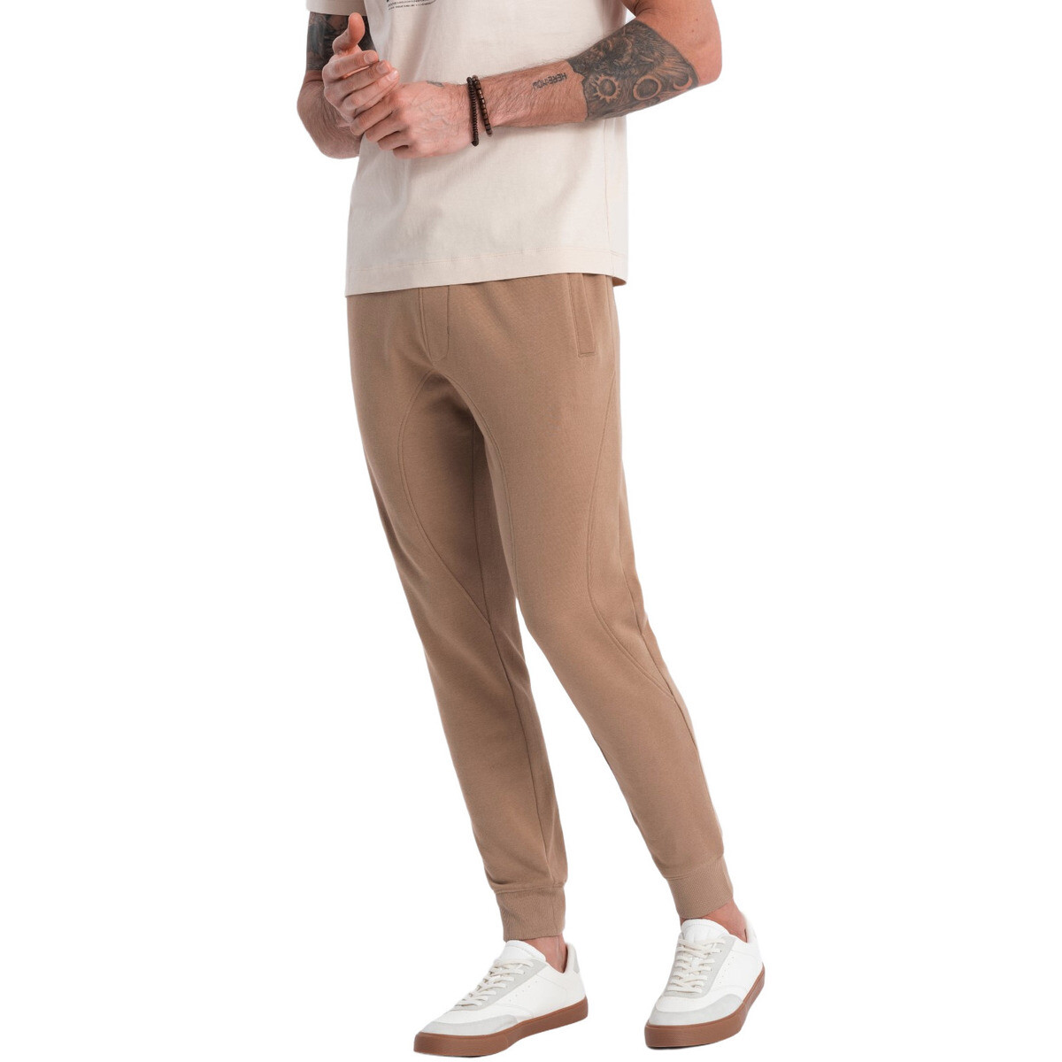 Ombre  Pánské kalhoty joggers Kuruisalili hnědá  Hnědá