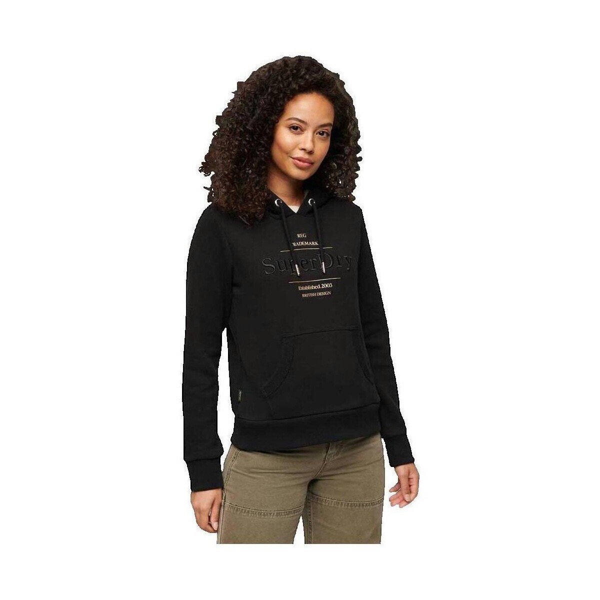 Superdry  Sweat à capuche  Luxe Metallic Logo  Černá