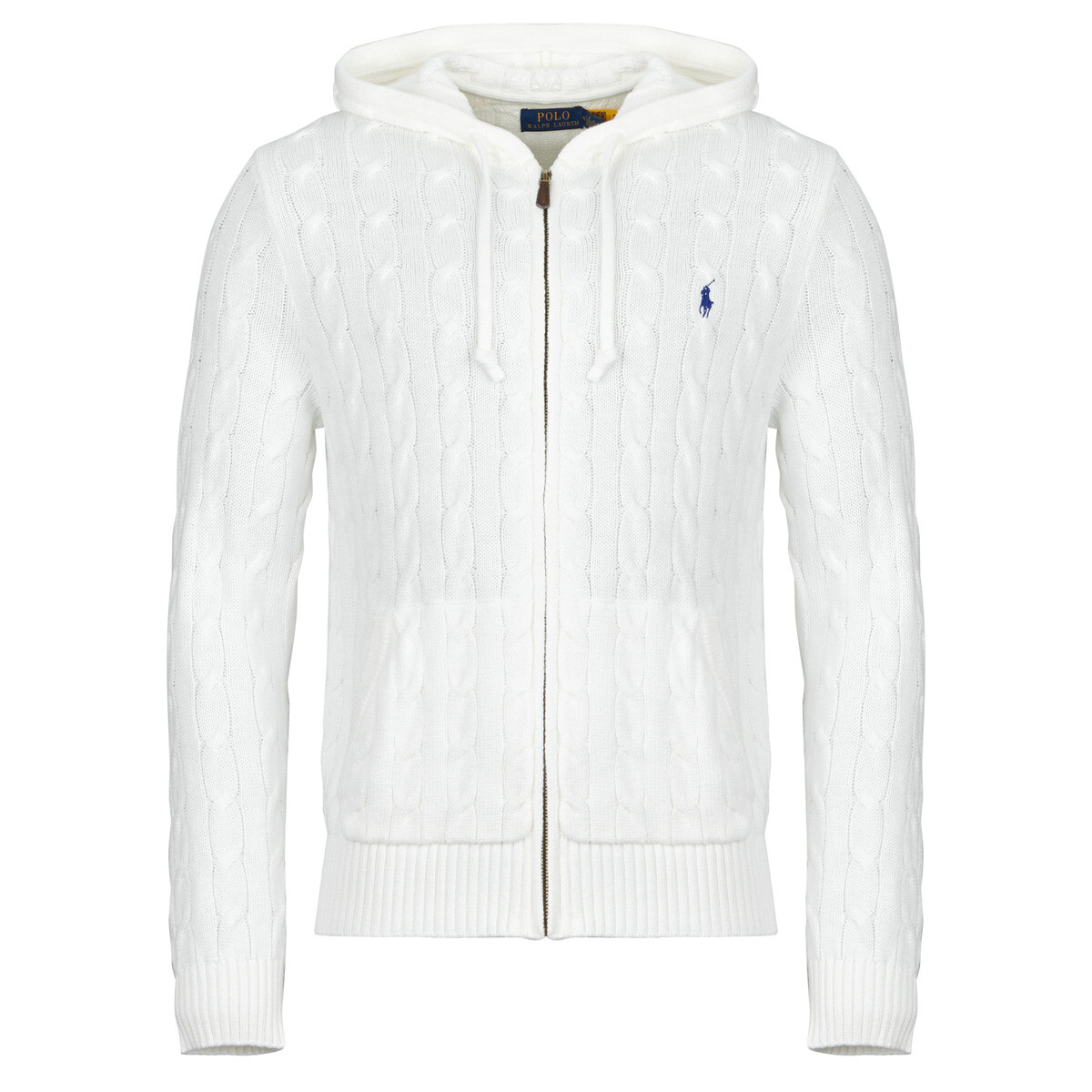 Polo Ralph Lauren  GILET CAPUCHE EN MAILL TORSADEE  Bílá