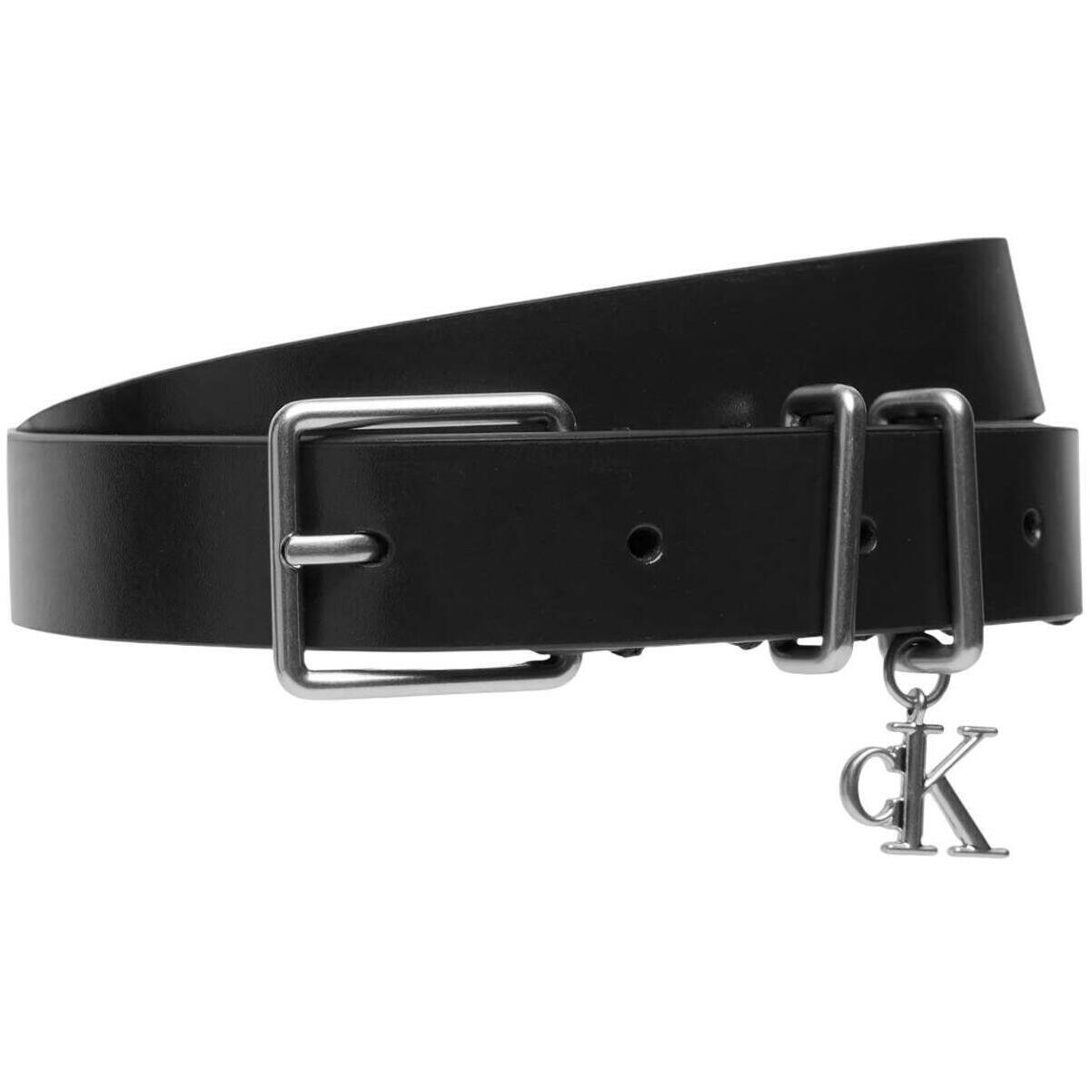 Calvin Klein Jeans  MONOGRAM CHARM KEEPER BELT 25MM LV04F7086G  Černá
