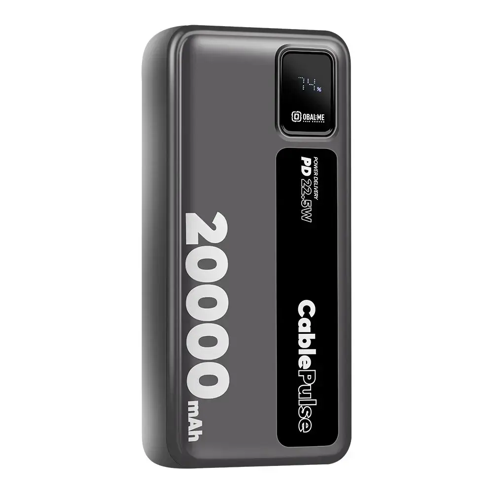 Powerbanka OBAL:ME CablePulse 20 000mAh 22,5W, černá