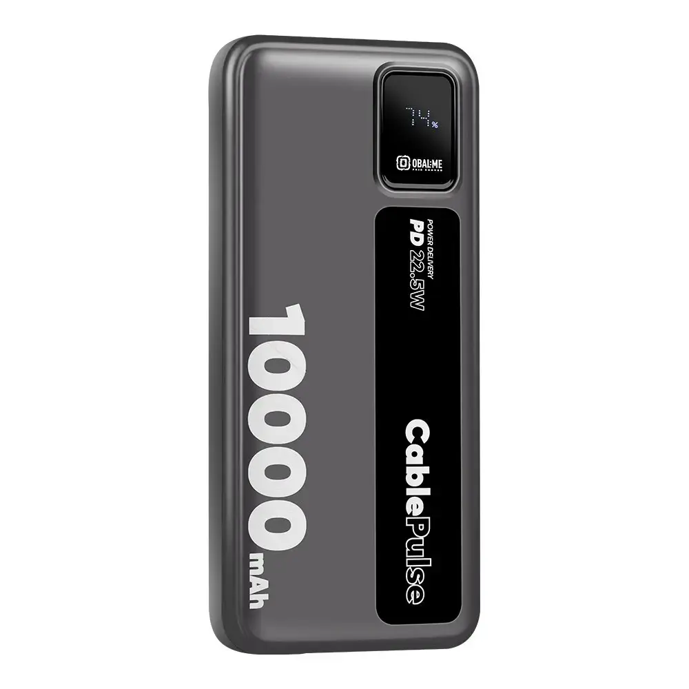 Powerbanka OBAL:ME CablePulse 10 000mAh 22,5W, černá