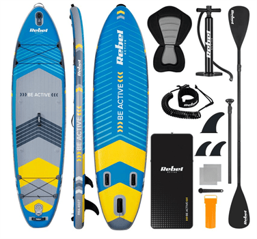 Paddleboard SUP REBEL ACTIVE RBA-4507-BL se sedátkem, modrý 11' 335x84x15