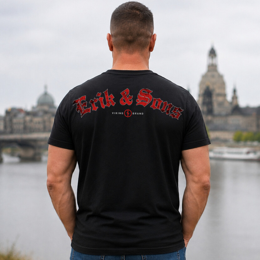Triko Erik and Sons Fraktur - černé, XXL
