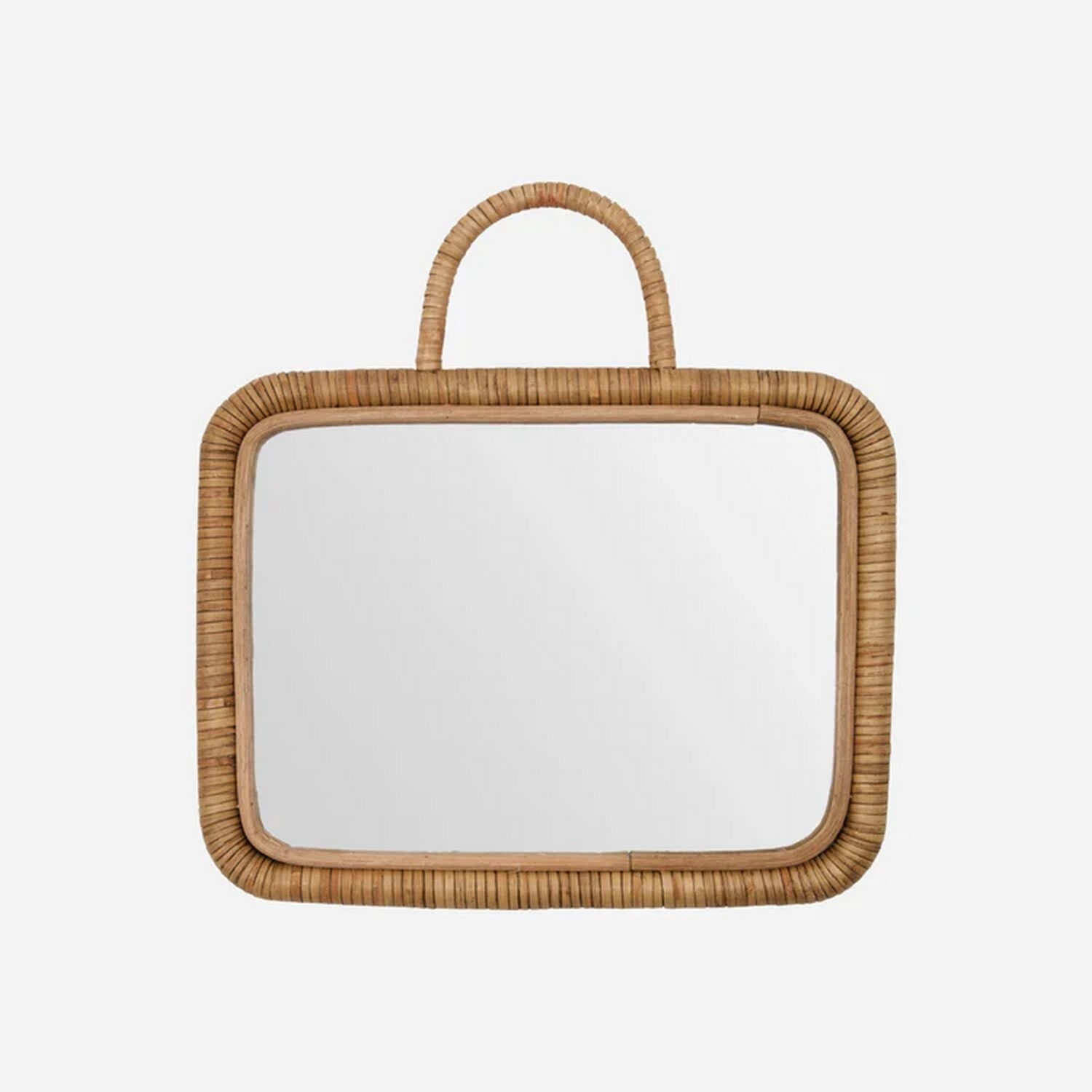 Ratanové závěsné zrcadlo 32x24 cm BAKI Meraki - přírodní