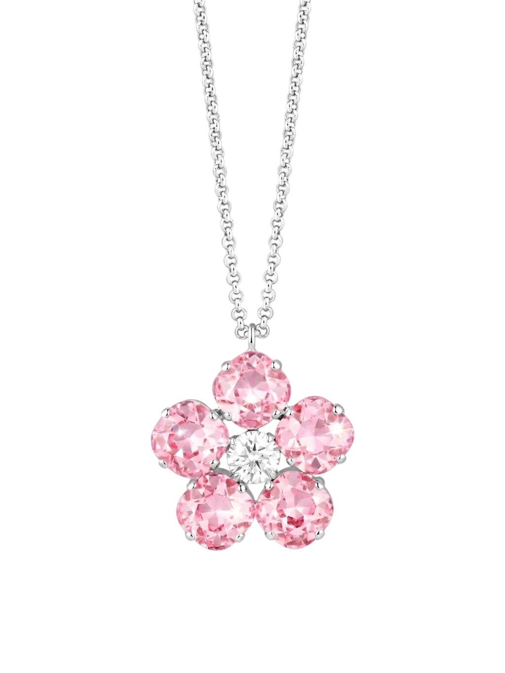 Preciosa Bižuterní náhrdelník s křišťálem Preciosa Florita Bloom Pop 2646 69 (řetízek, přívěsek)