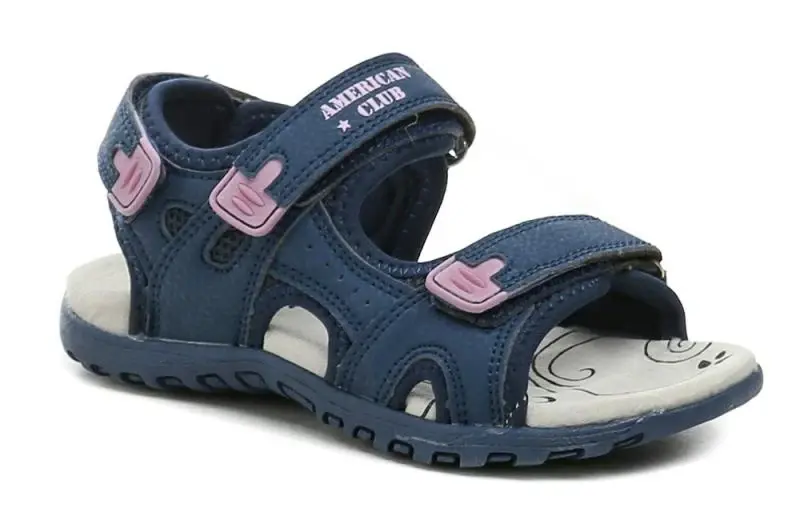 American Club HL166 modro růžové dívčí sandály