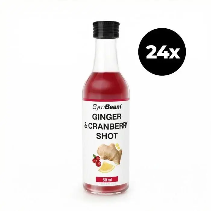 GymBeam Zázvorový shot s brusinkami 24 x 50 ml