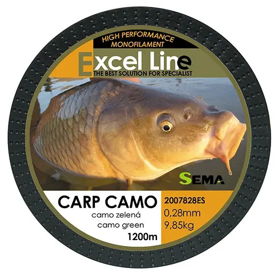 Sema Rybářský vlasec Carp camo green 1200 m 0 22 / 6 1 kg