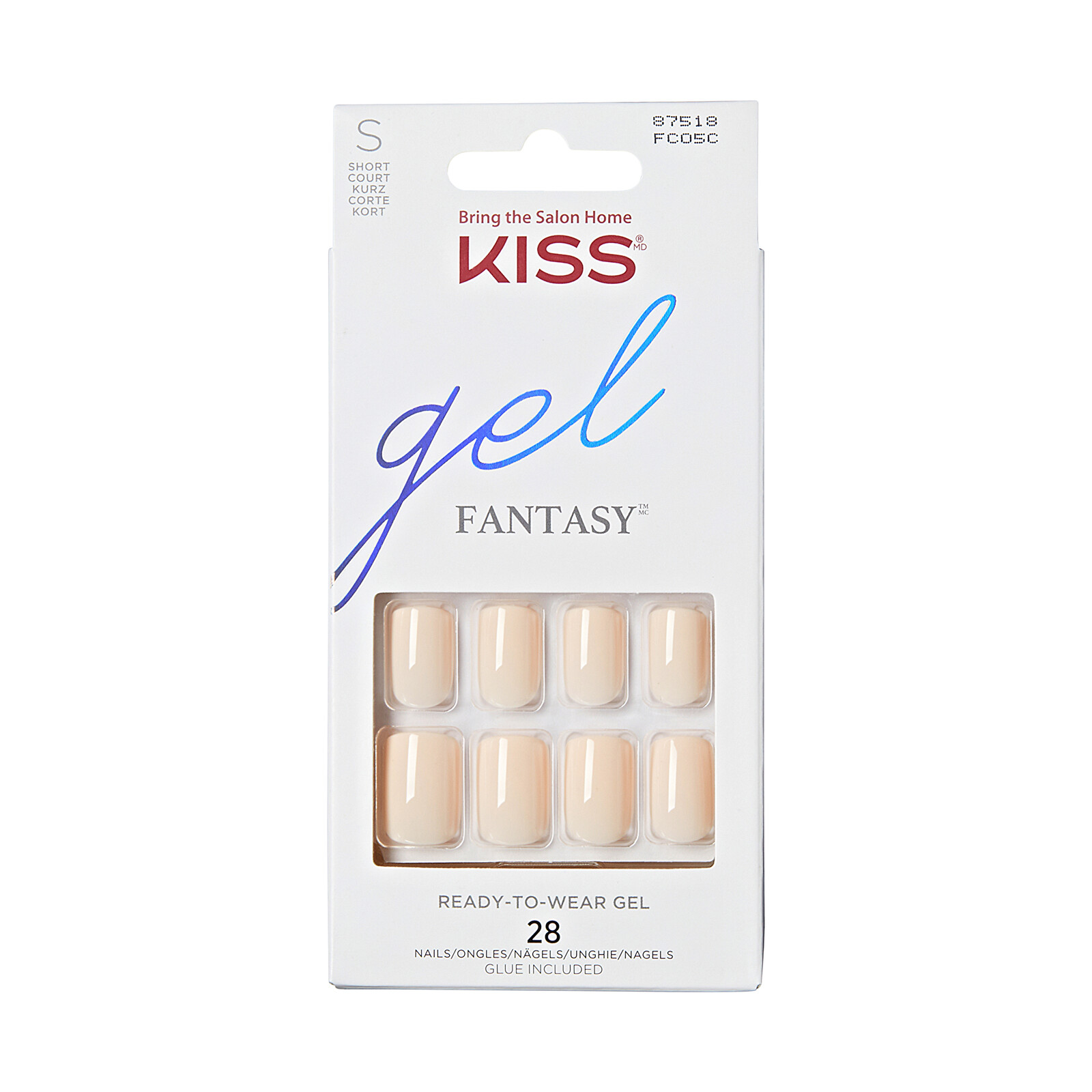 KISS Umělé nehty Gel Fantasy Nails - Creamy 28 ks