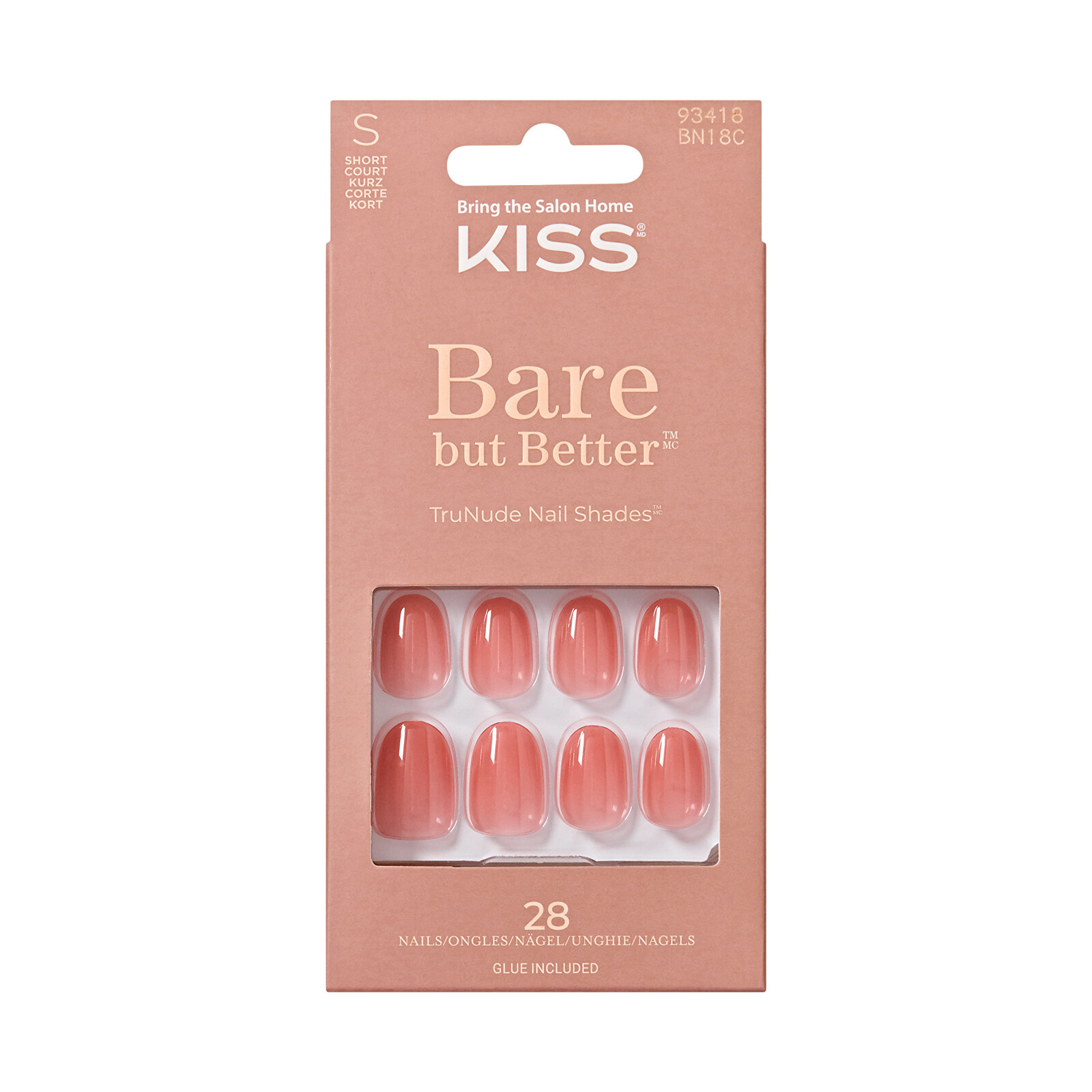 KISS Umělé nehty Bare-But-Better Nails - No More Naps 28 ks