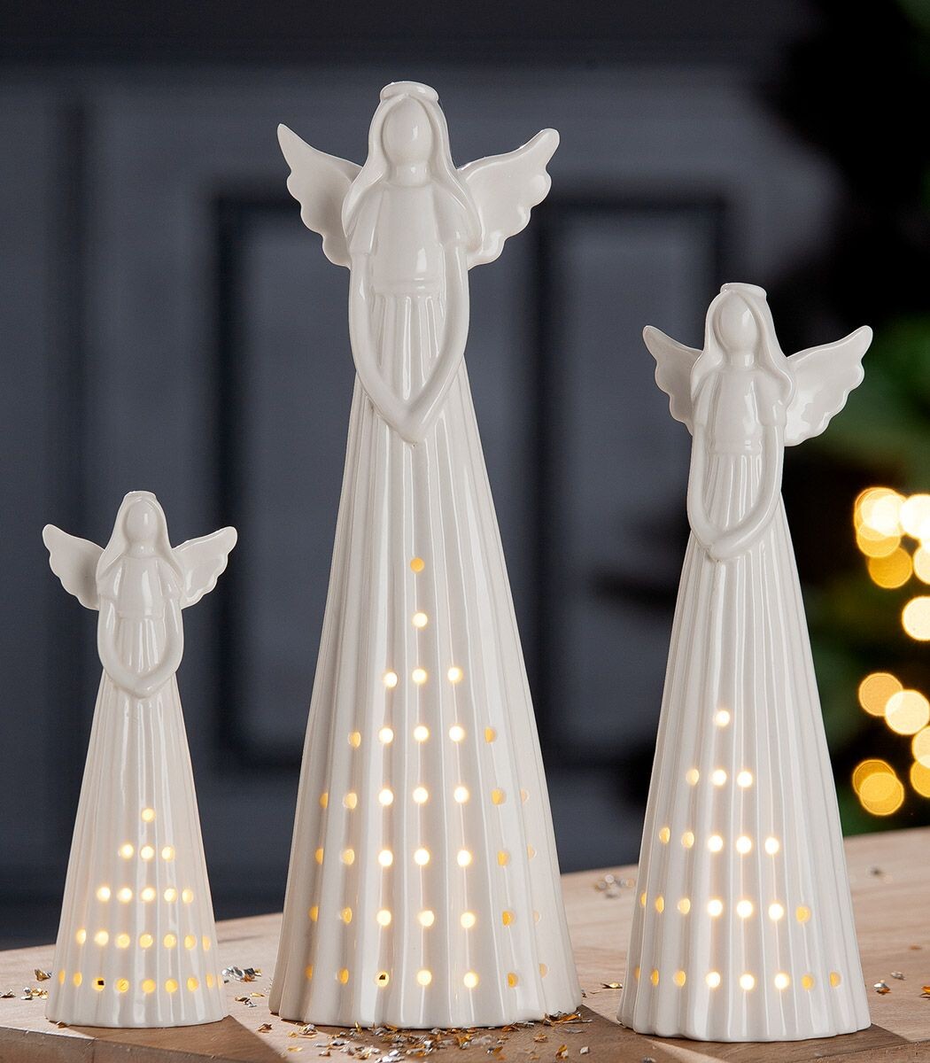 Gilde Porcelánový anděl s LED