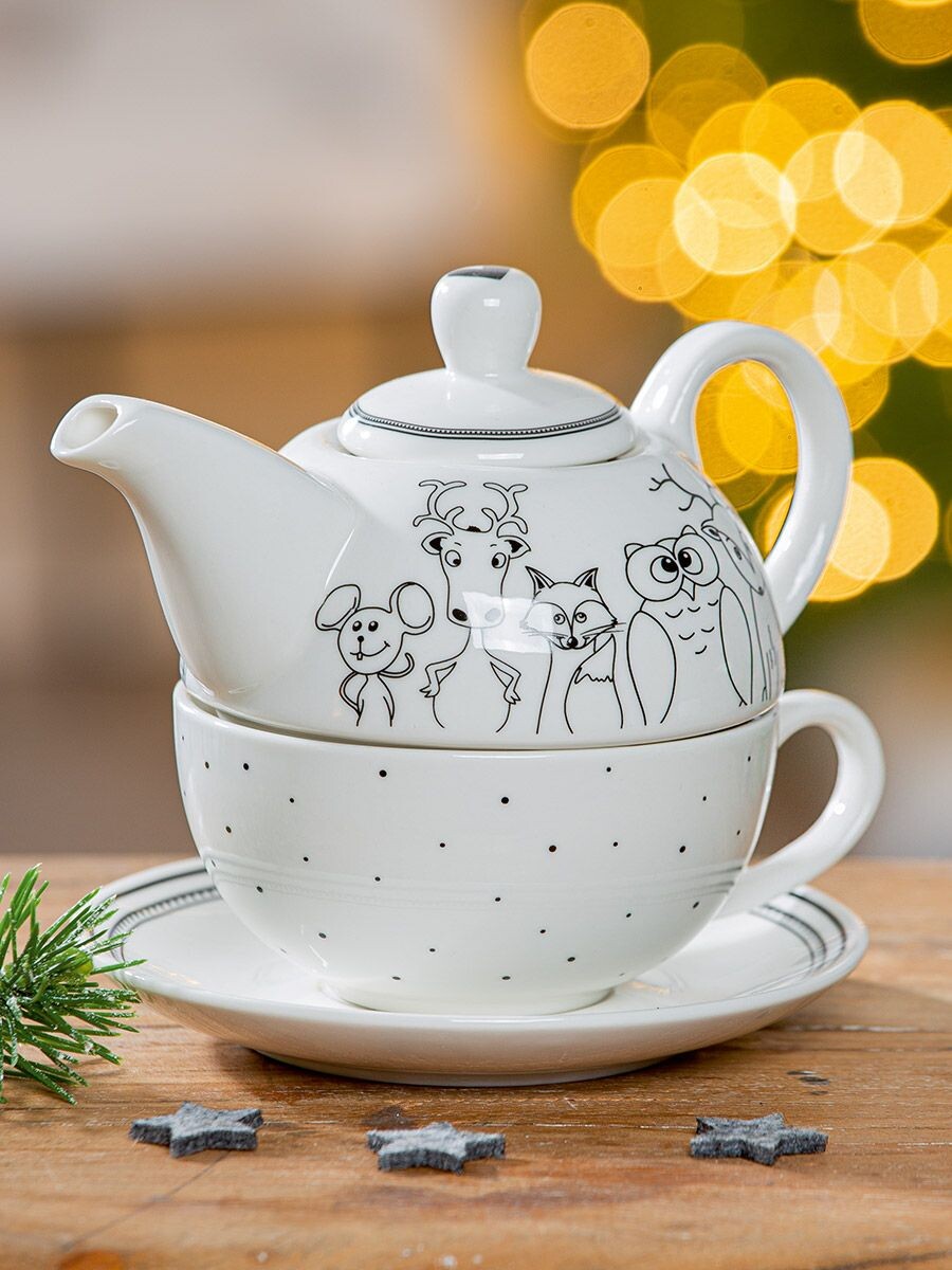 Gilde Porcelánová konvice s puntíky