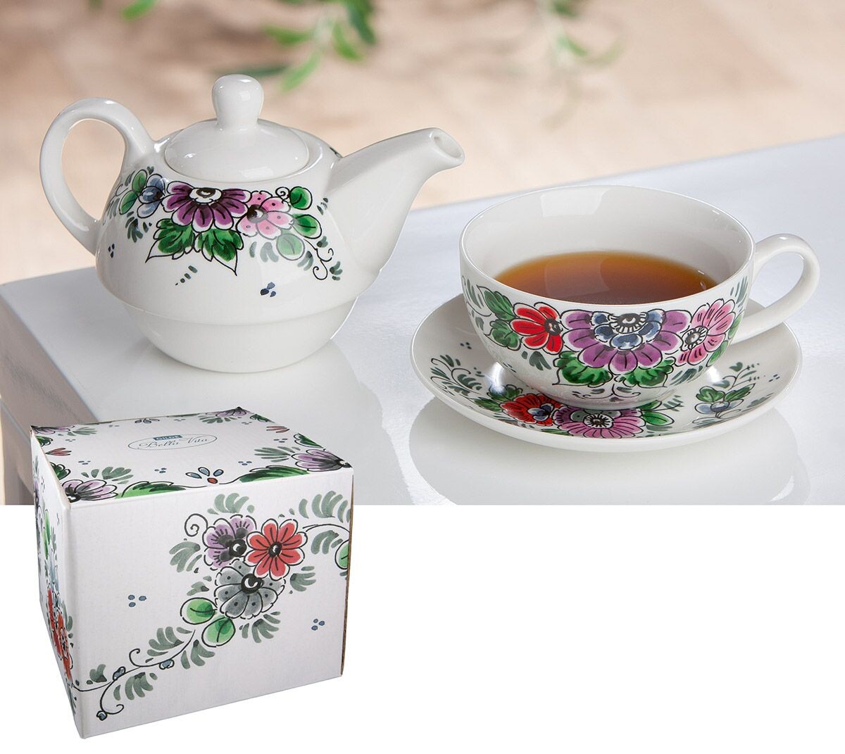 Gilde Porcelánová konvice s květinovým motivem