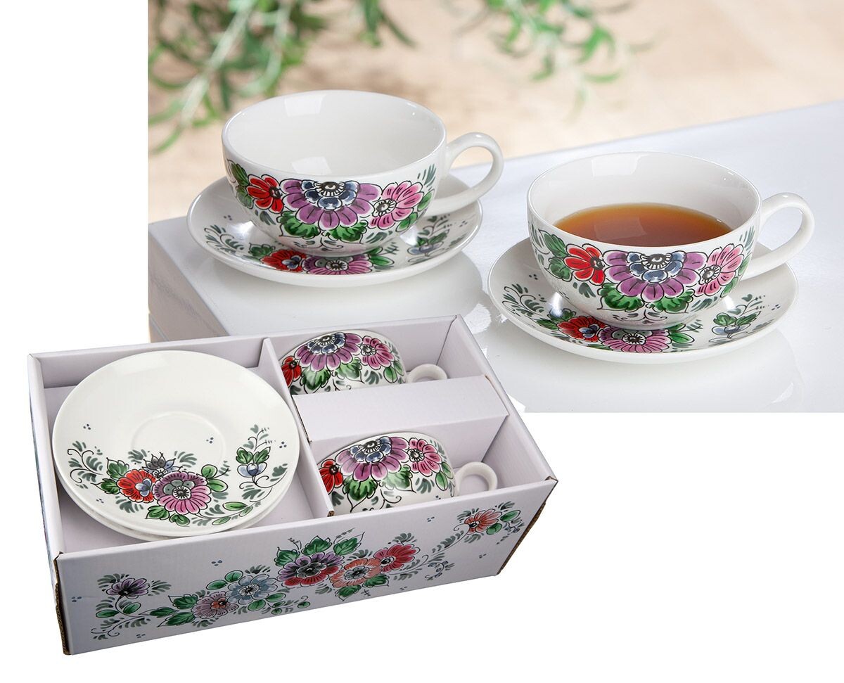 Gilde Porcelánový hrnek s květinovým motivem
